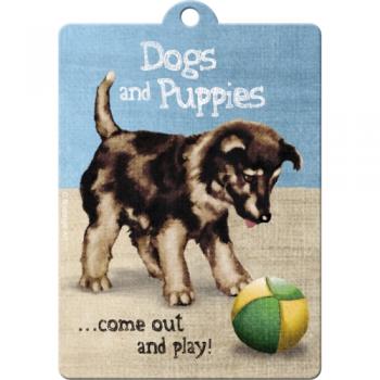 Preview: Schlüsselanhänger "Dogs and Puppies" aus rostfreiem Edelstahl